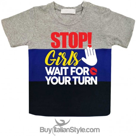 T-shirt bimbo a fasce urban style "Alt ragazze!"