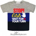 T-shirt bimbo a fasce urban style "Alt ragazze!"