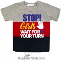 T-shirt bimbo a fasce urban style "Alt ragazze!"