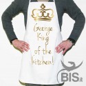 grembiule da cucina unisex personalizzabile con nome "il re dei fornelli"
