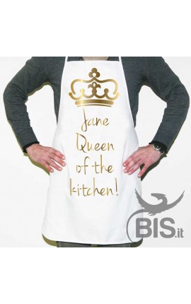 con scritta in inglese: Queen of the Kitchen Grembiule da cucina divertente da donna