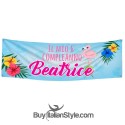 Striscione compleanno tema FENICOTTERI personalizzabile
