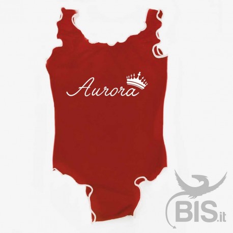 Costume un pezzo bimba nome e corona