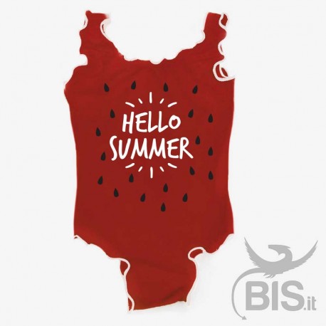 Costume  intero bimba anguria HELLO SUMMER