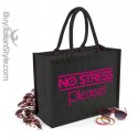 Borsa da Mare in juta colorata "no stress please!"
