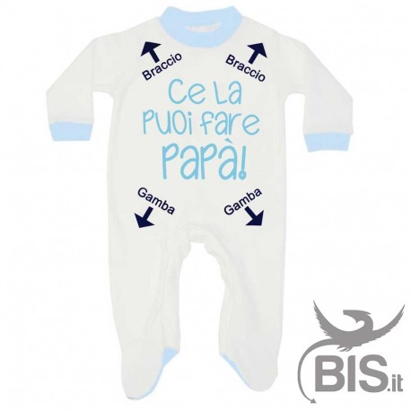 Tutina neonato estiva/invernale "ce la puoi fare papà"