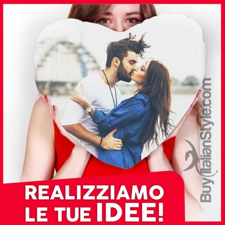 Cuscino a Forma di Cuore, Cuscino Personalizzato con Foto 40x40