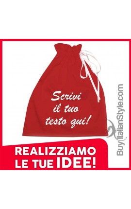 Red satin bag, customizable