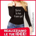 maglia a manica lunga con scollo a barca donna con scritte