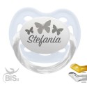 Succhietto con nome disegno farfalle e nome bimba