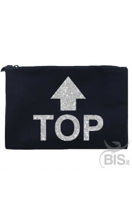 Pochette tela TOP grafica glitterata