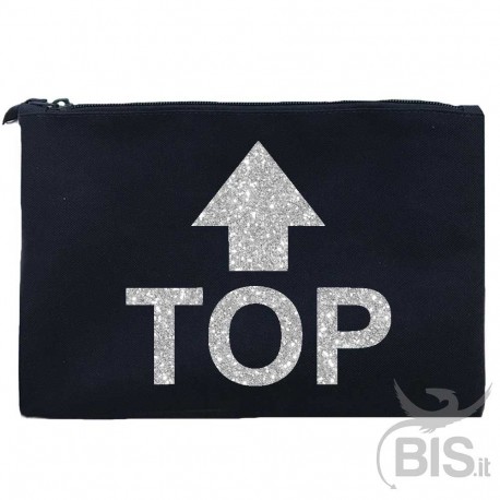 Pochette tela TOP grafica glitterata