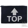 Pochette tela TOP grafica glitterata
