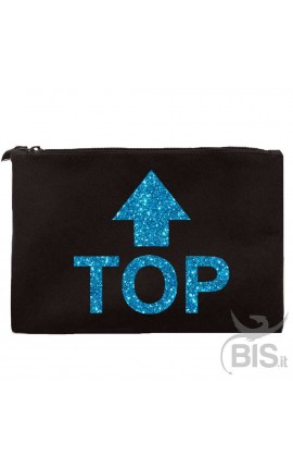 Pochette tela TOP grafica glitterata