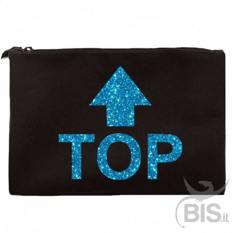 Pochette tela TOP grafica glitterata