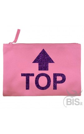 Pochette tela TOP grafica glitterata