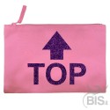Pochette tela TOP grafica glitterata