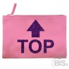 Pochette tela TOP grafica glitterata