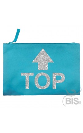 Pochette tela TOP grafica glitterata