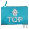 Pochette tela TOP grafica glitterata