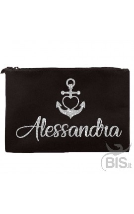 Personalized Canvas Pochette with initials