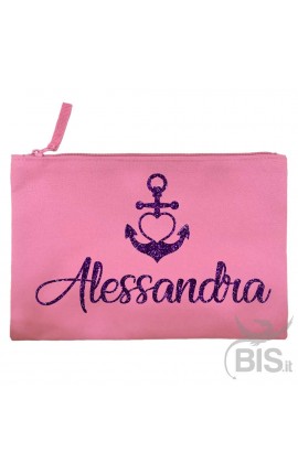 Personalized Canvas Pochette with initials