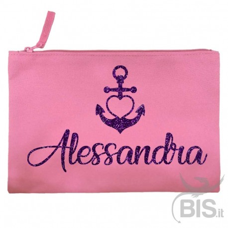 Pochette tela Personalizzabile ancora e nome