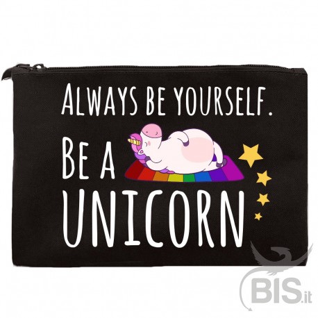 Pochette tela UNICORNO "Anche quest'anno punterò sulla simpatia!"