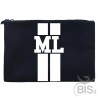 Pochette in tela con strisce verticali ed iniziali