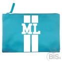 Pochette in tela con strisce verticali ed iniziali