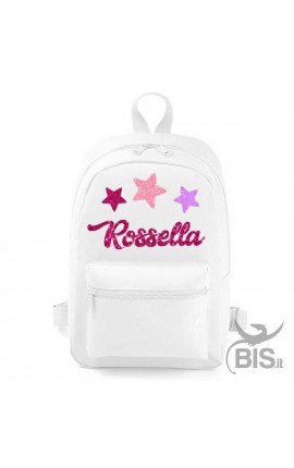 Zaino MINI "Simplex" STELLE GLITTER personalizzabile con nome