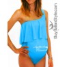 Costume premaman monospalla con volant