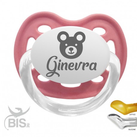 Ciucciotto con orsetto personalizzabile con nome