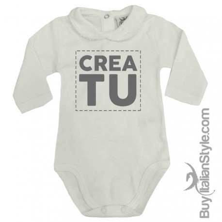 Body colletto neonata manica lunga personalizzabile