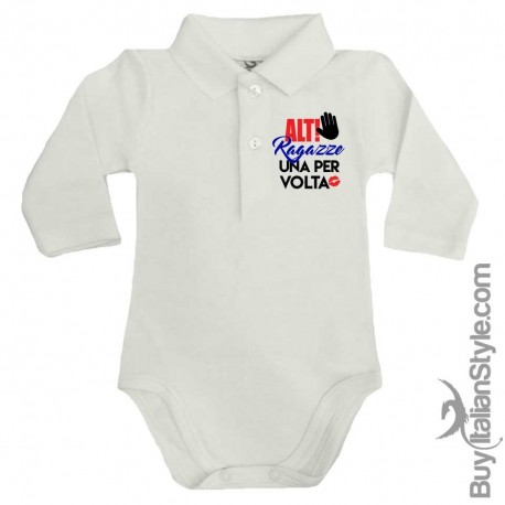 Body polo manica lunga "ALT! Ragazze"