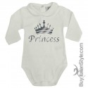Body colletto neonata manica lunga "Princess"