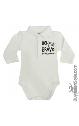 Body neonato polo manica lunga "BELLO & BRAVO"