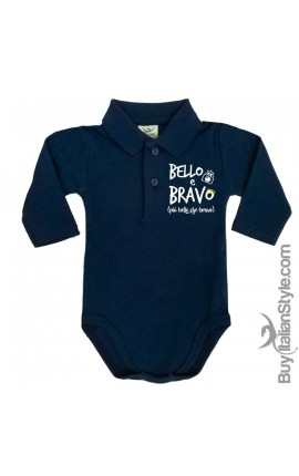 Body neonato polo manica lunga "BELLO & BRAVO"