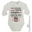 Body colletto neonata manica lunga "Posso confermare, la mamma mangiava cioccolato per me"