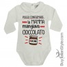 Body colletto neonata manica lunga "Posso confermare, la mamma mangiava cioccolato per me"