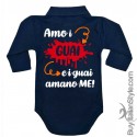 Body neonato polo manica lunga "Amo i GUAI e i guai AMANO ME!"