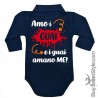 Body neonato polo manica lunga "Amo i GUAI e i guai AMANO ME!"
