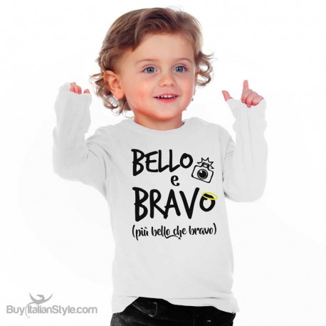 T-shirt bimbo manica lunga "Bello & Bravo"