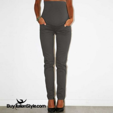 Pantaloni premaman con fascia ALTA elasticizzata