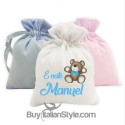 Kit 5pz sacchetti portaconfetti "ORSETTO" personalizzabile