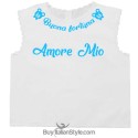 Camicina porta fortuna con orsetti "Buona fortuna amore mio"