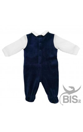 Tutina neonato con gilet e papillon personalizzabile con nome