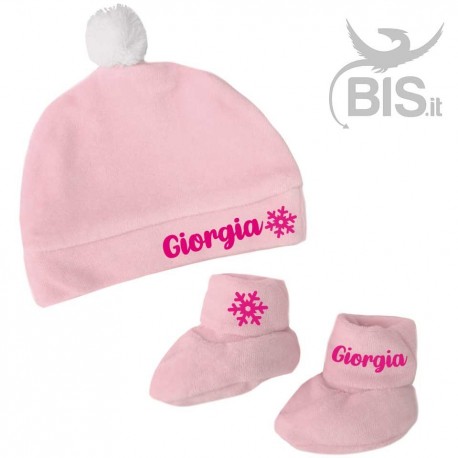 Kit ciniglia scarpine e cappellino personalizzabile con nome