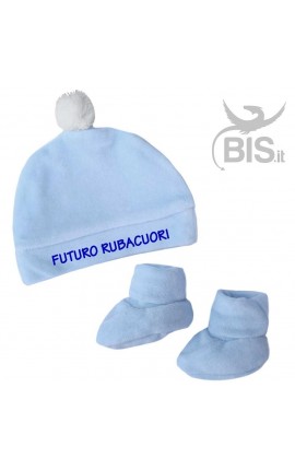 Kit ciniglia scarpine e cappellino "FUTURO RUBACUORI"