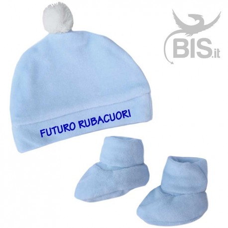 Kit ciniglia scarpine e cappellino "FUTURO RUBACUORI"